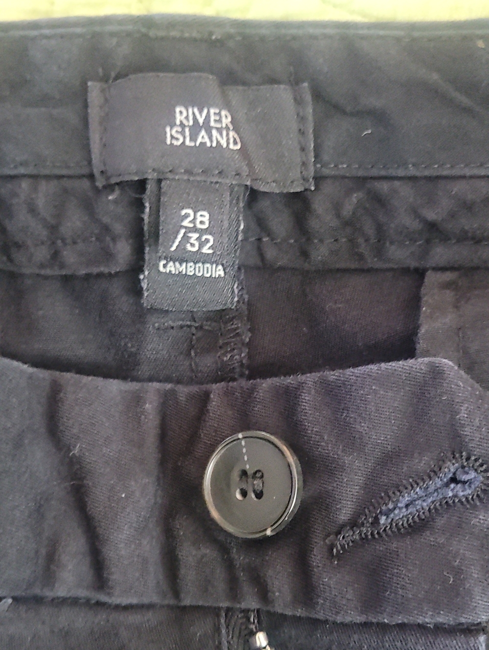River Island Black Trousers with Button Waist